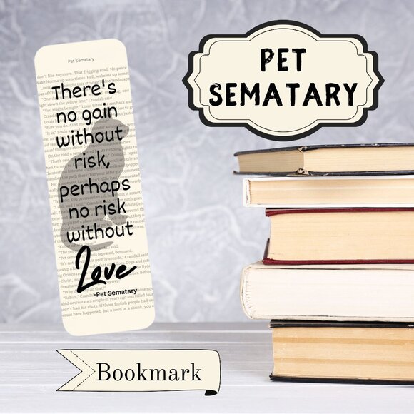 Stephen King Quote Book Page Bookmark, Bookish, Pet Sematary, Bookmark - Picture 1 of 2
